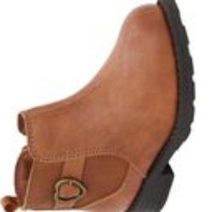 Toddler Girl Brown Heart Booties